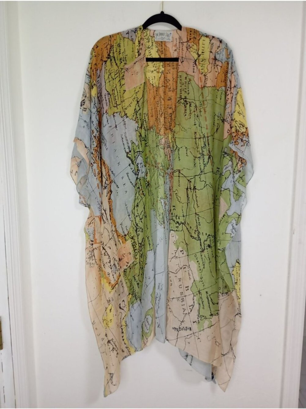 One Hundred Stars Map Print Kimono Jacket Open Front Lightweight Womens One Size - Picture 1 of 10